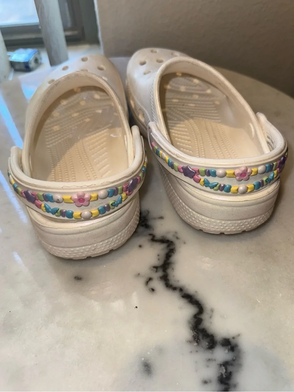 Iridescent White Kids Clog - Lightweight Comfort Shoe